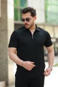 Erkek Fermuarlı Yakalı Kısa Kollu Tshirt resmi